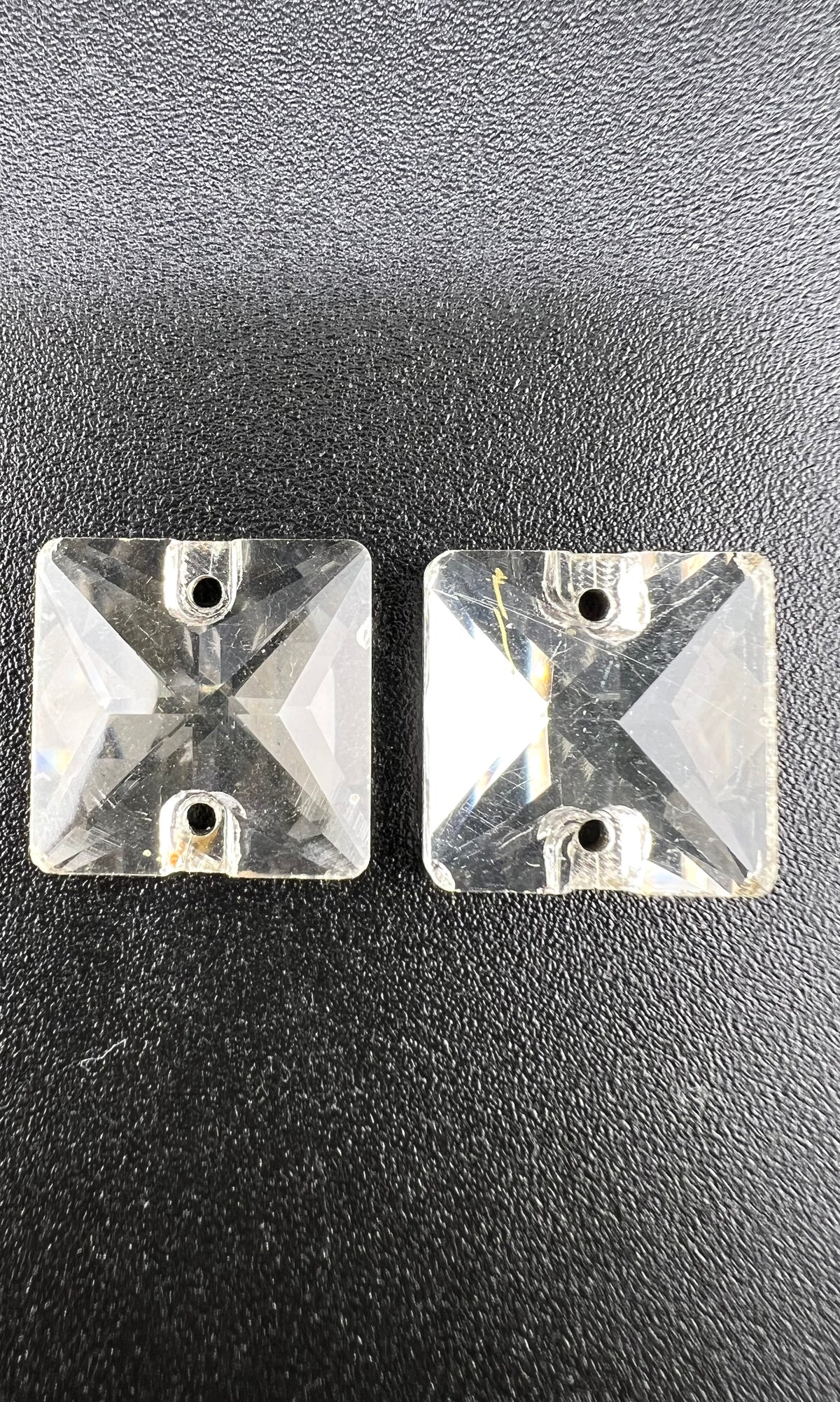 Glass Sew-on Square Shape Rhinestone Crystal Clear