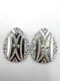 Resin Sew-on Warrior Shield Tear Drop Shape Cabochon 38x29mm, Grey