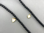 8mm Glass Round Beads Matte Black