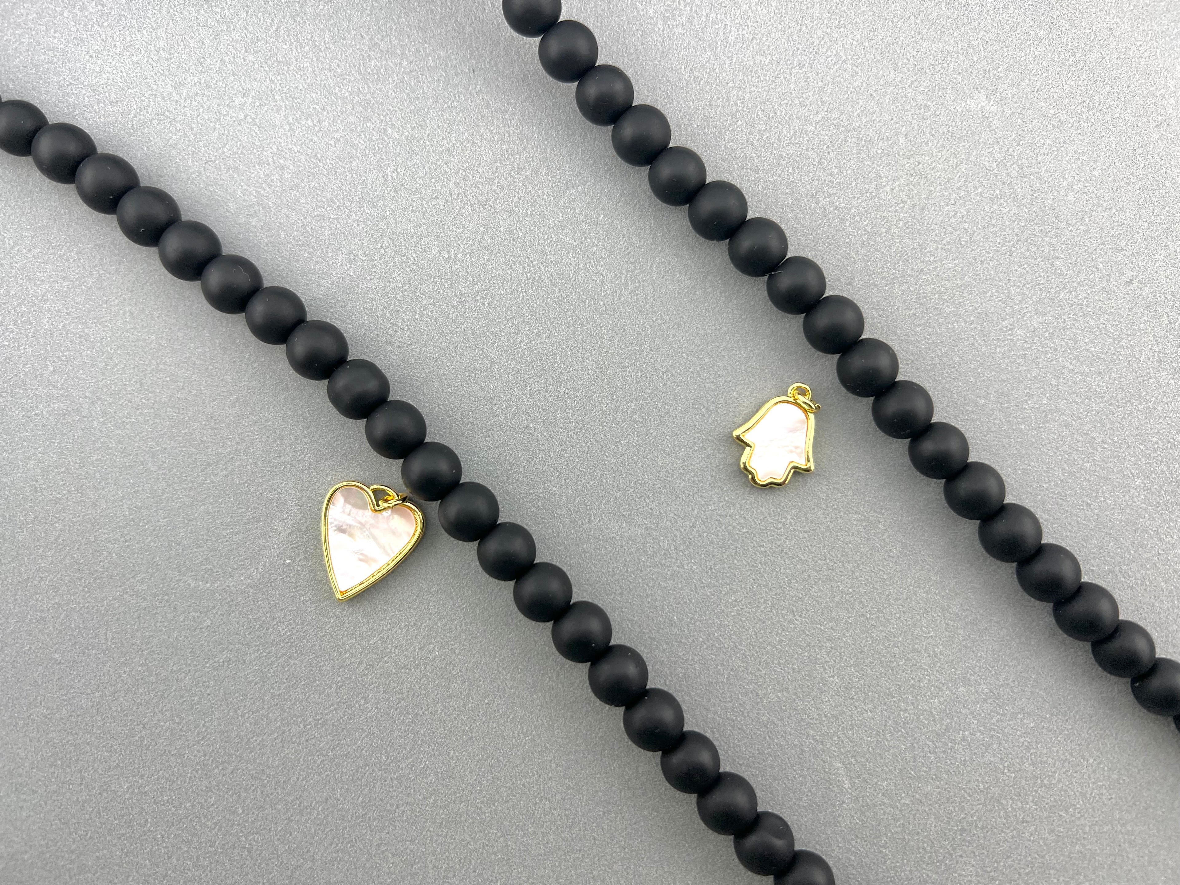 8mm Glass Round Beads Matte Black