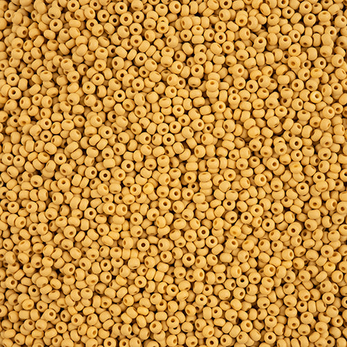Czech Seed Beads 10/0 PermaLux Dyed Chalk Yellow-Brown Matte 22g Vial