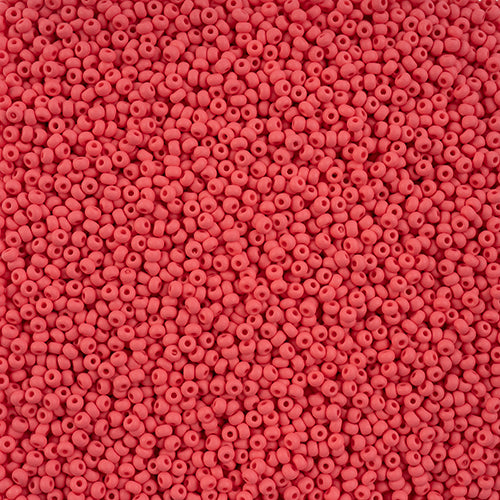 Czech Seed Beads 10/0 PermaLux Dyed Chalk Red Matte 22g Vial