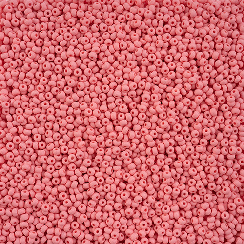 Czech Seed Beads 10/0 PermaLux Dyed Chalk Pink Matte 22g Vial