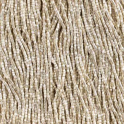 Czech Seed Beads 10/0 2Cut Metallic Silver Strung