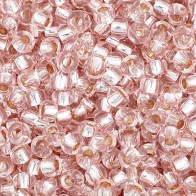 Czech Seed Bead 11/0 Vial Silver Lined Light Pink