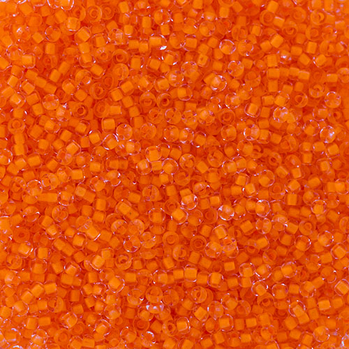 Czech Seed Bead 11/0 Vial Crystal Color Lined Neon Orange