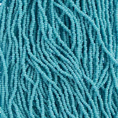 Czech Seed Bead 13/0 Cut Opaque Turquoise Blue Hank