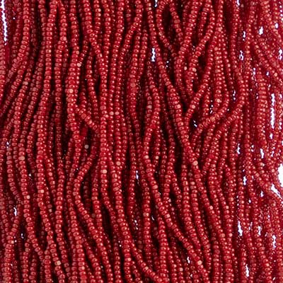 Czech Seed Bead 13/0 Cut Dark Red Strung Hank