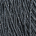 Czech Seed Bead 11/0 Cut Opaque Gunmetal Strung Hank