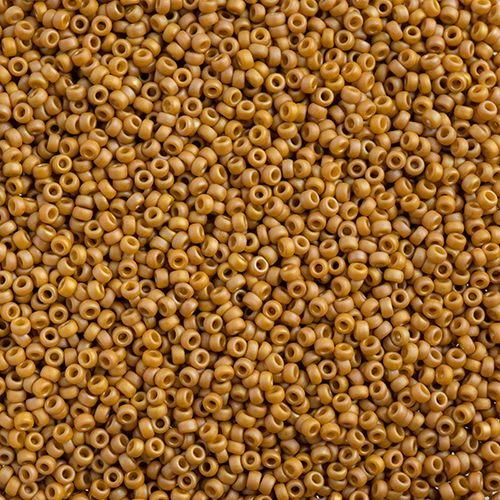 Miyuki Seed Bead 15/0 apx 22g Frosted Glazed/ Rainbow Yellow Mustard Matte AB