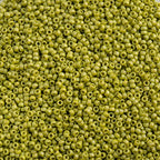 Miyuki Seed Bead 15/0 apx 22g Frosted Glazed/ Rainbow Green Lime Matte AB