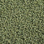 Miyuki Seed Bead 15/0 apx 22g Frosted Glazed/ Rainbow Green Shamrock Matte AB