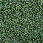 Miyuki Seed Bead 15/0 apx 22g Frosted Glazed/ Rainbow Green Pine Matte AB