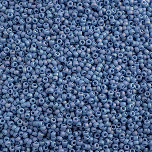 Miyuki Seed Bead 15/0 apx 22g Frosted Glazed/ Rainbow Blue Sapphire Matte AB