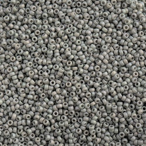Miyuki Seed Bead 15/0 apx 22g Frosted Glazed/ Rainbow Grey Matte AB