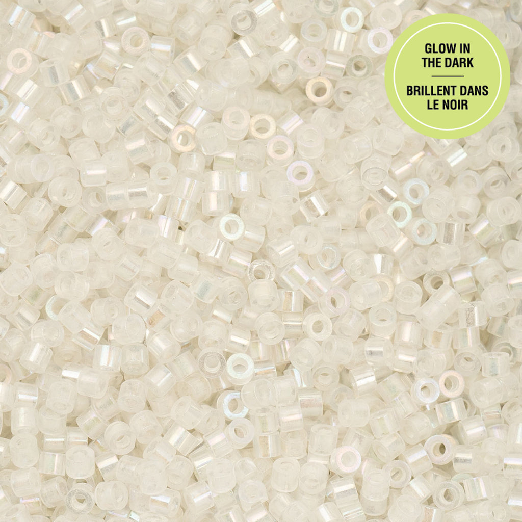 Cylin Bead 11/0 25g Bag Glow in Dark AB - White to Turquoise