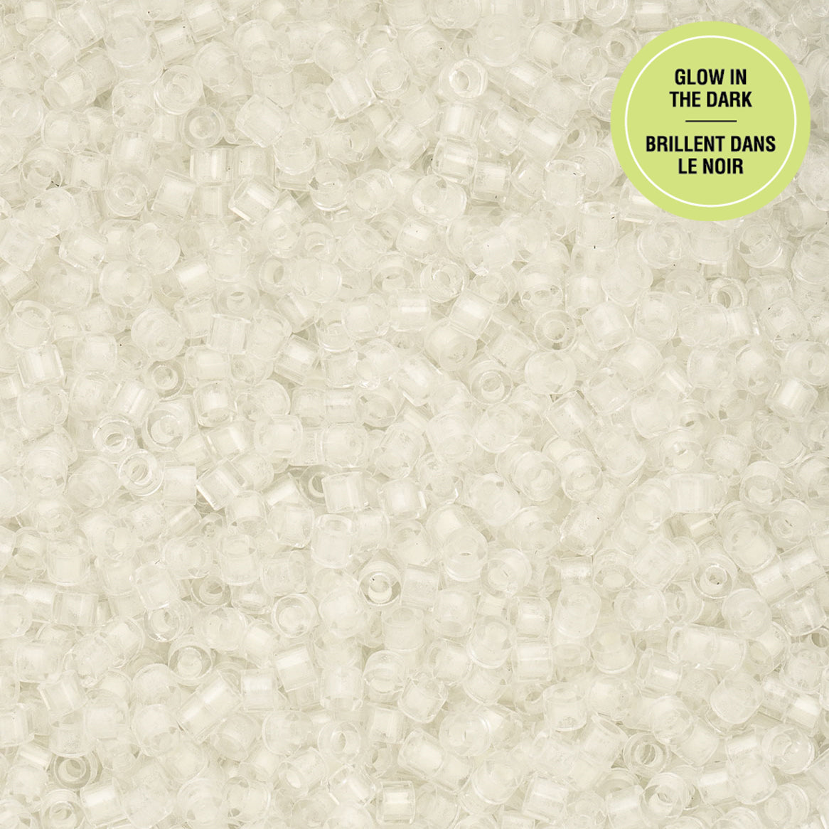 Cylin Bead 11/0 25g Bag Glow in Dark - White to Green
