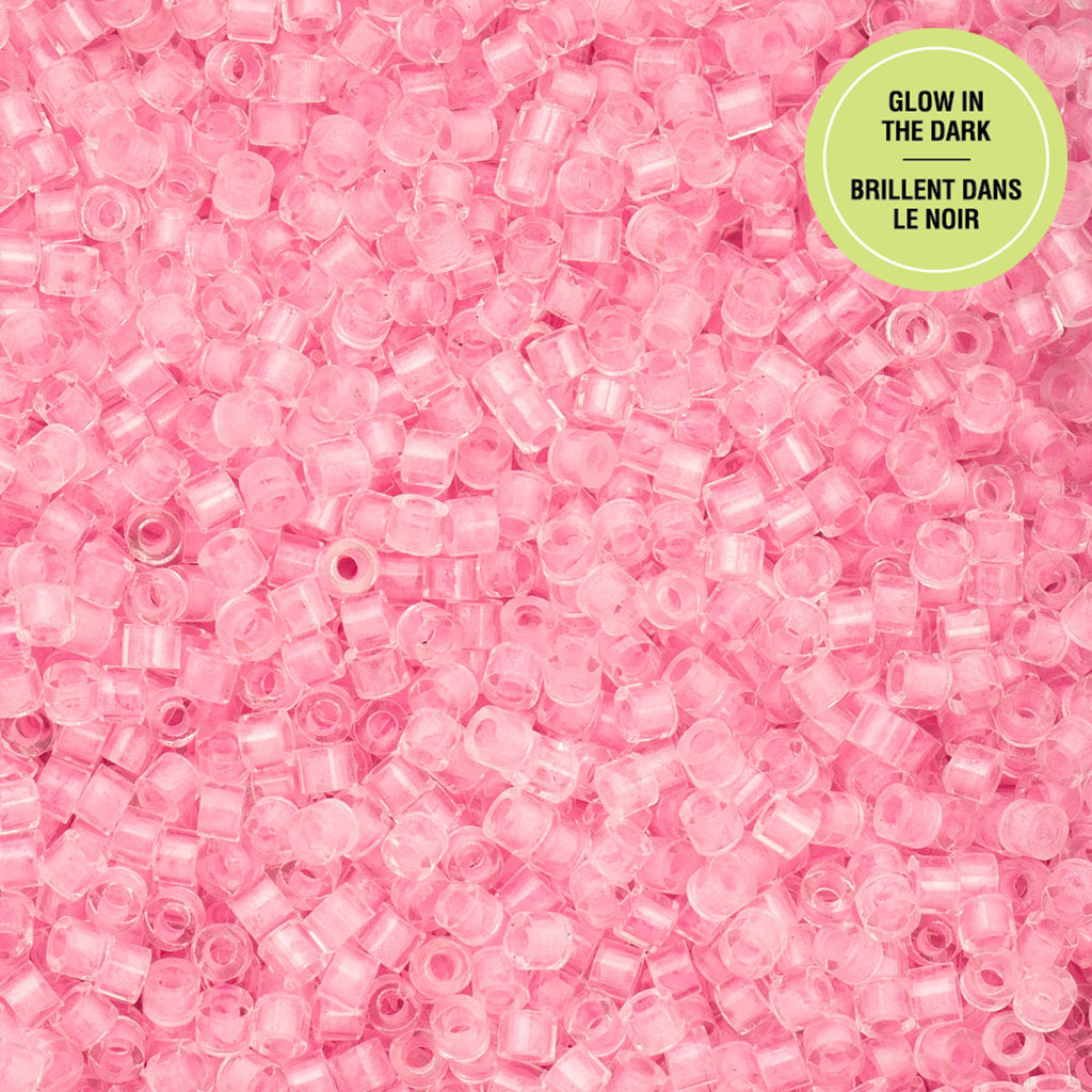 Cylin Bead 11/0 25g Bag Glow in Dark - Pink