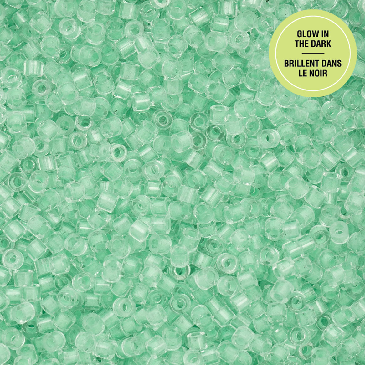 Cylin Bead 11/0 25g Bag Glow in Dark - Green