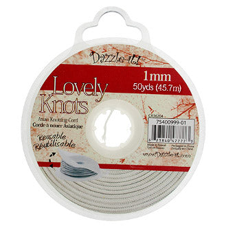 Lovely Knots/Knotting Cord 1mm 50yard Bobbin White