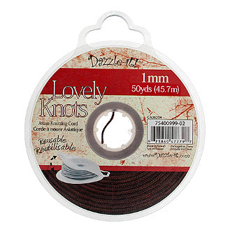 Lovely Knots/Knotting Cord 1mm 50yard Bobbin Brown