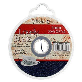 Lovely Knots/Knotting Cord 1mm 50yard Bobbin Navy