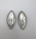 Resin Glass Sew-on Navette Shape Cabochons Crystal Clear