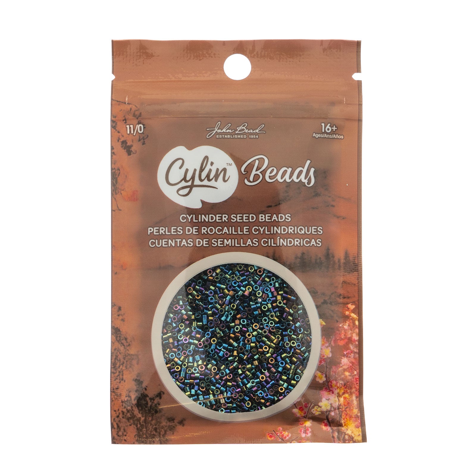 Cylin Bead 11/0 25g Bag Black AB