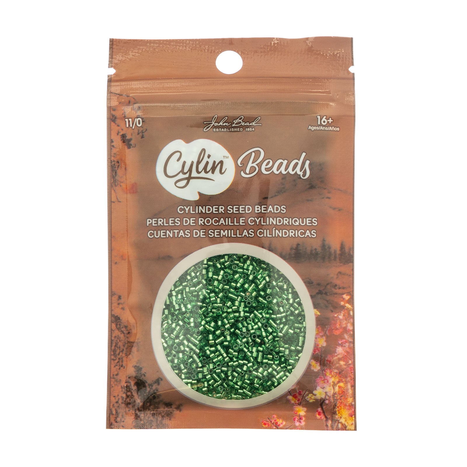 Cylin Bead 11/0 25g Bag Light Green S/L