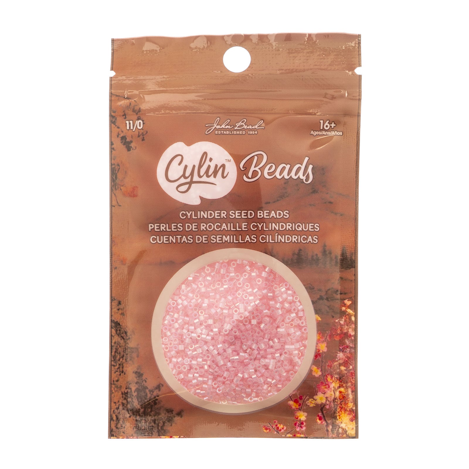 Cylin Bead 11/0 25g Bag Pale Pink Lined