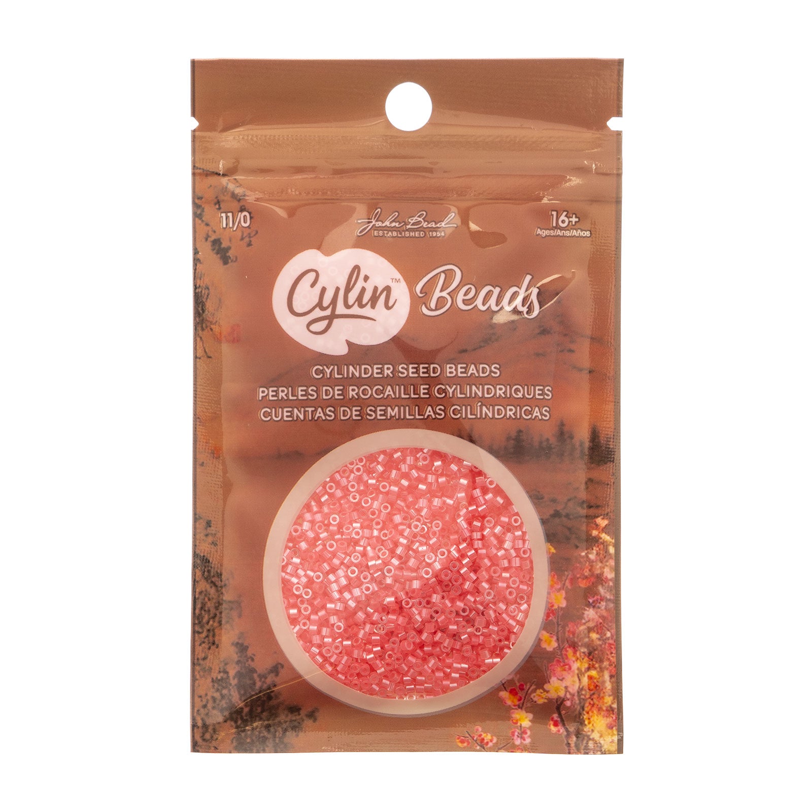 Cylin Bead 11/0 25g Bag Rose-Pink AB Lined