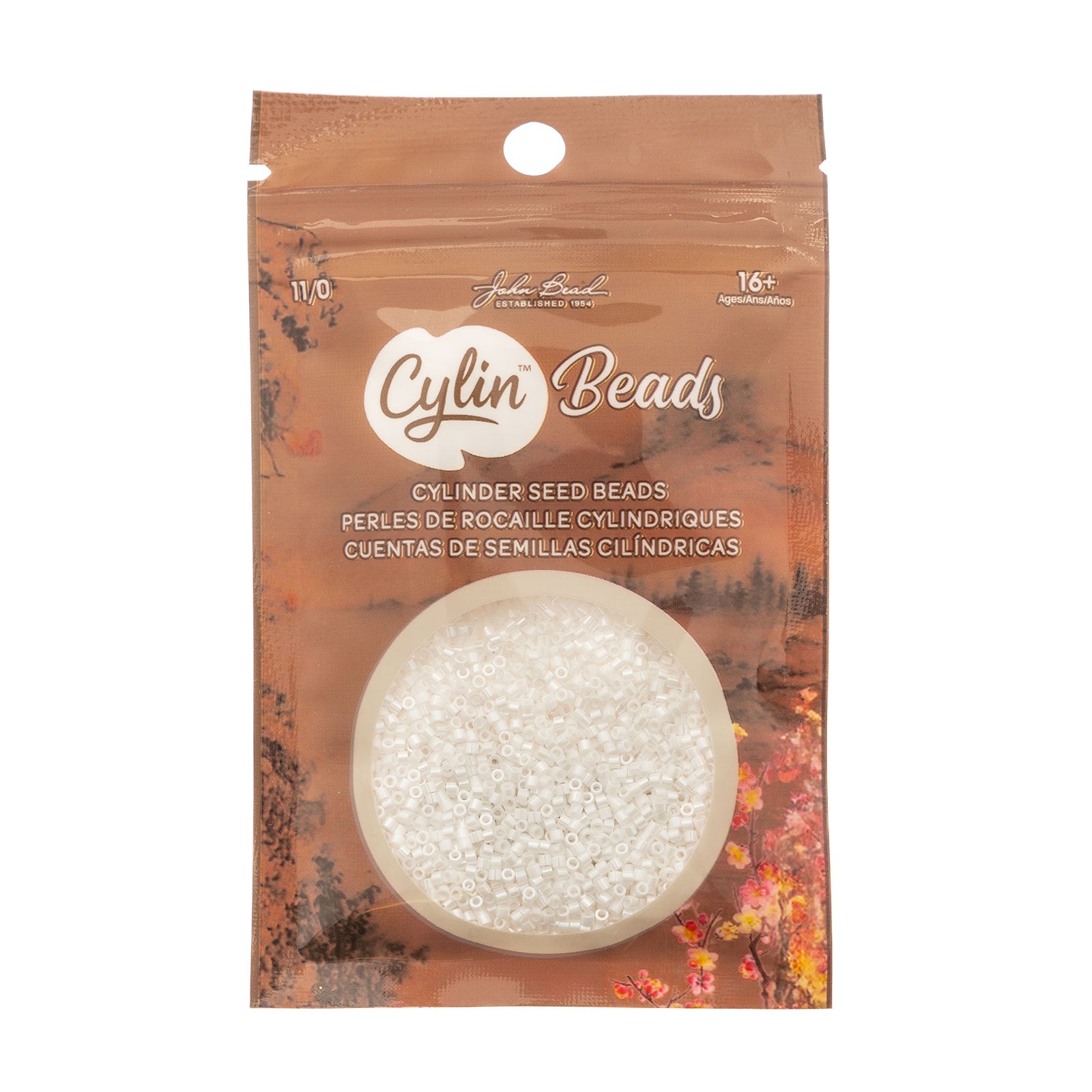 Cylin Bead 11/0 25g Bag White Pearl Luster