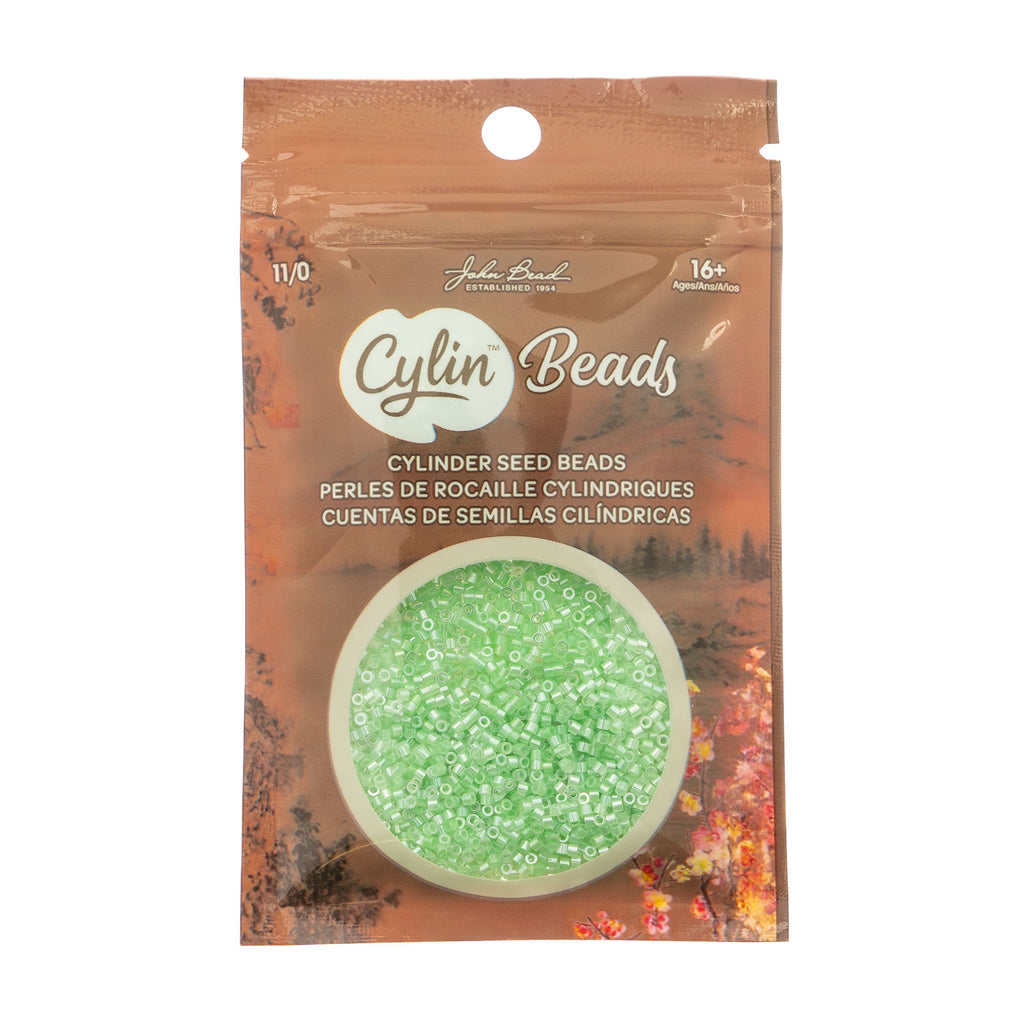 Cylin Bead 11/0 25g Bag Light Crystal Green Ceylon