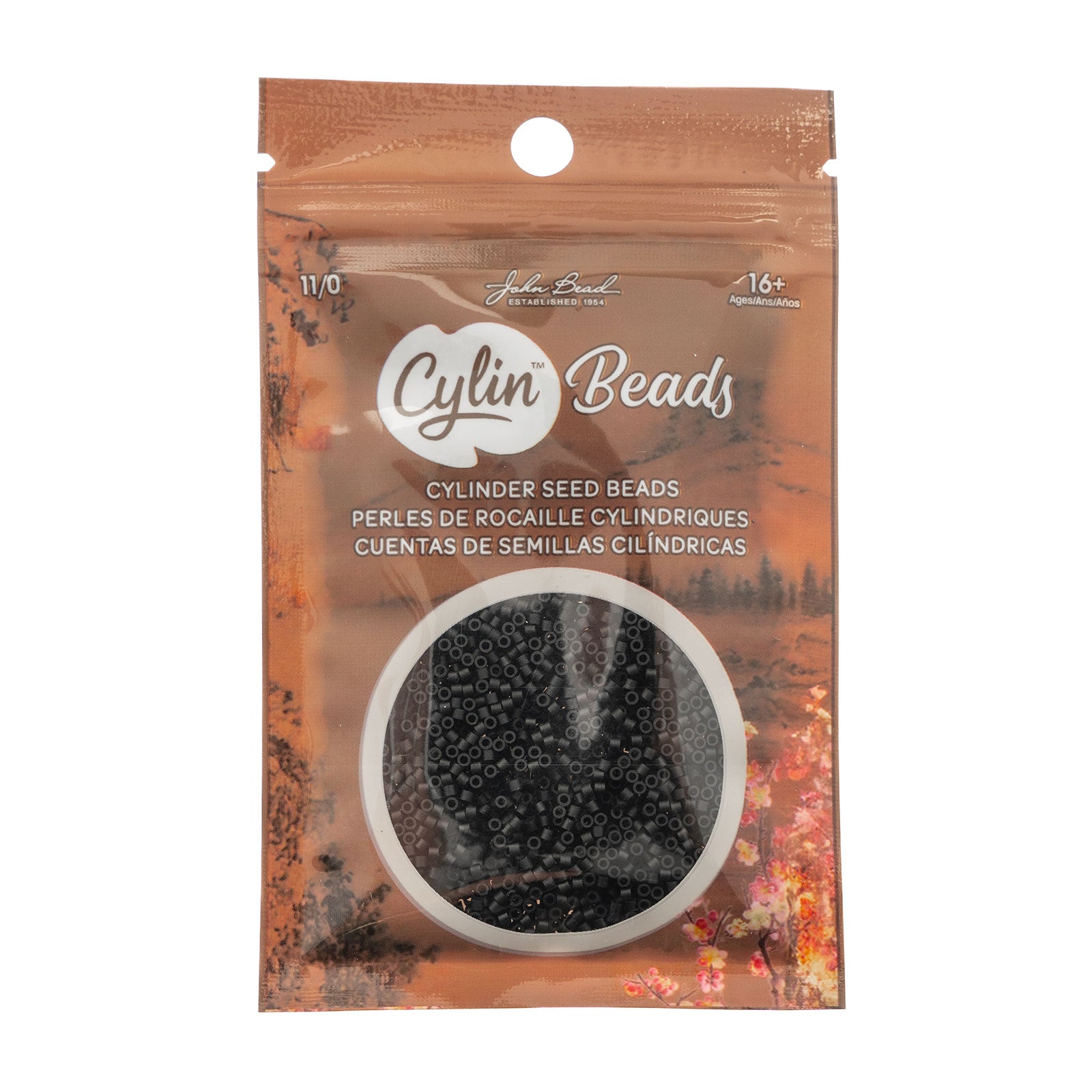 Cylin Bead 11/0 25g Bag Black Matte
