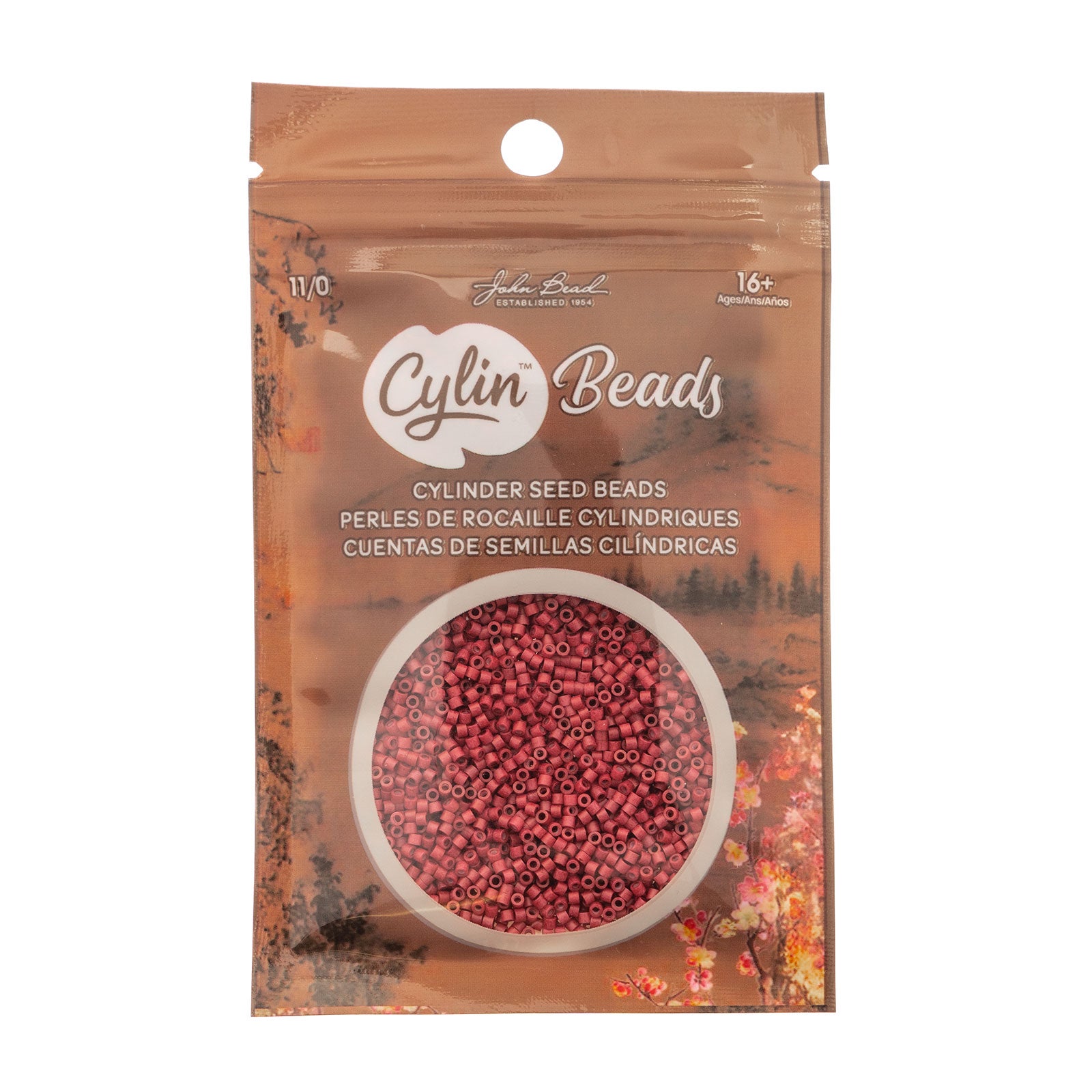 Cylin Bead 11/0 25g Bag Opaque Red Matte