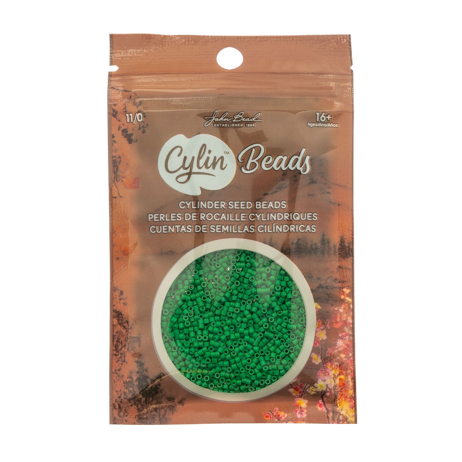Cylin Bead 11/0 25g Bag Green Kelly