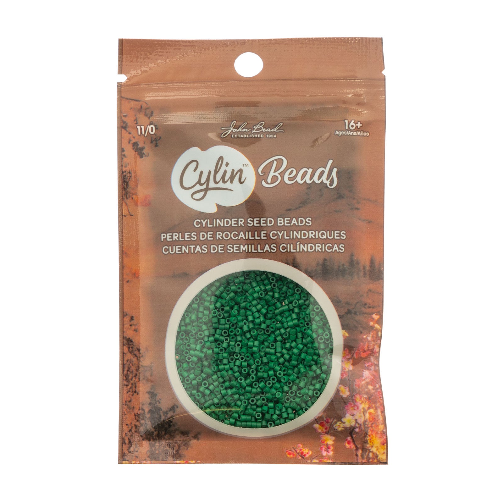 Cylin Bead 11/0 25g Bag Opaque Jade Green