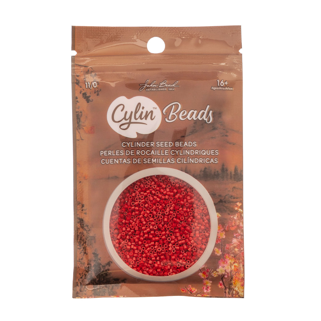 Cylin Bead 11/0 25g Bag Opaque Red