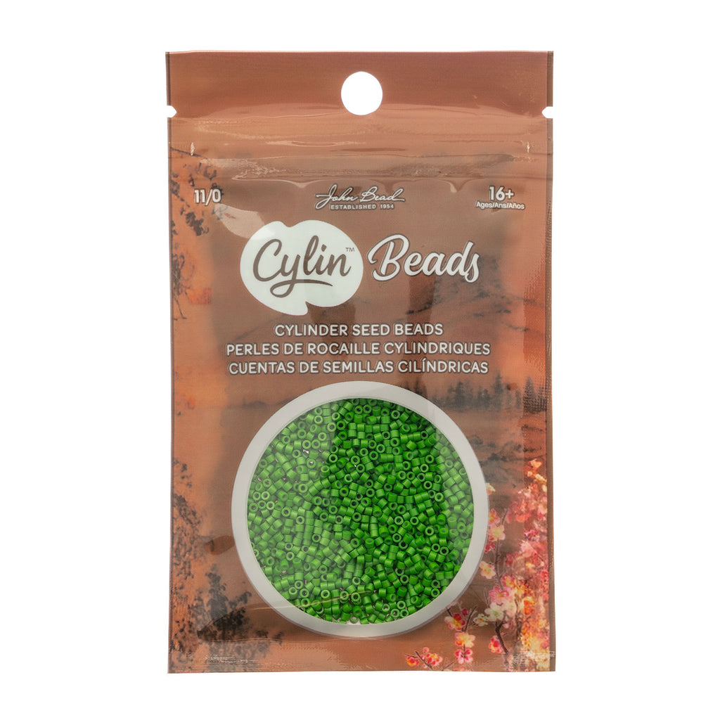 Cylin Bead 11/0 25g Bag Opaque Grass Green