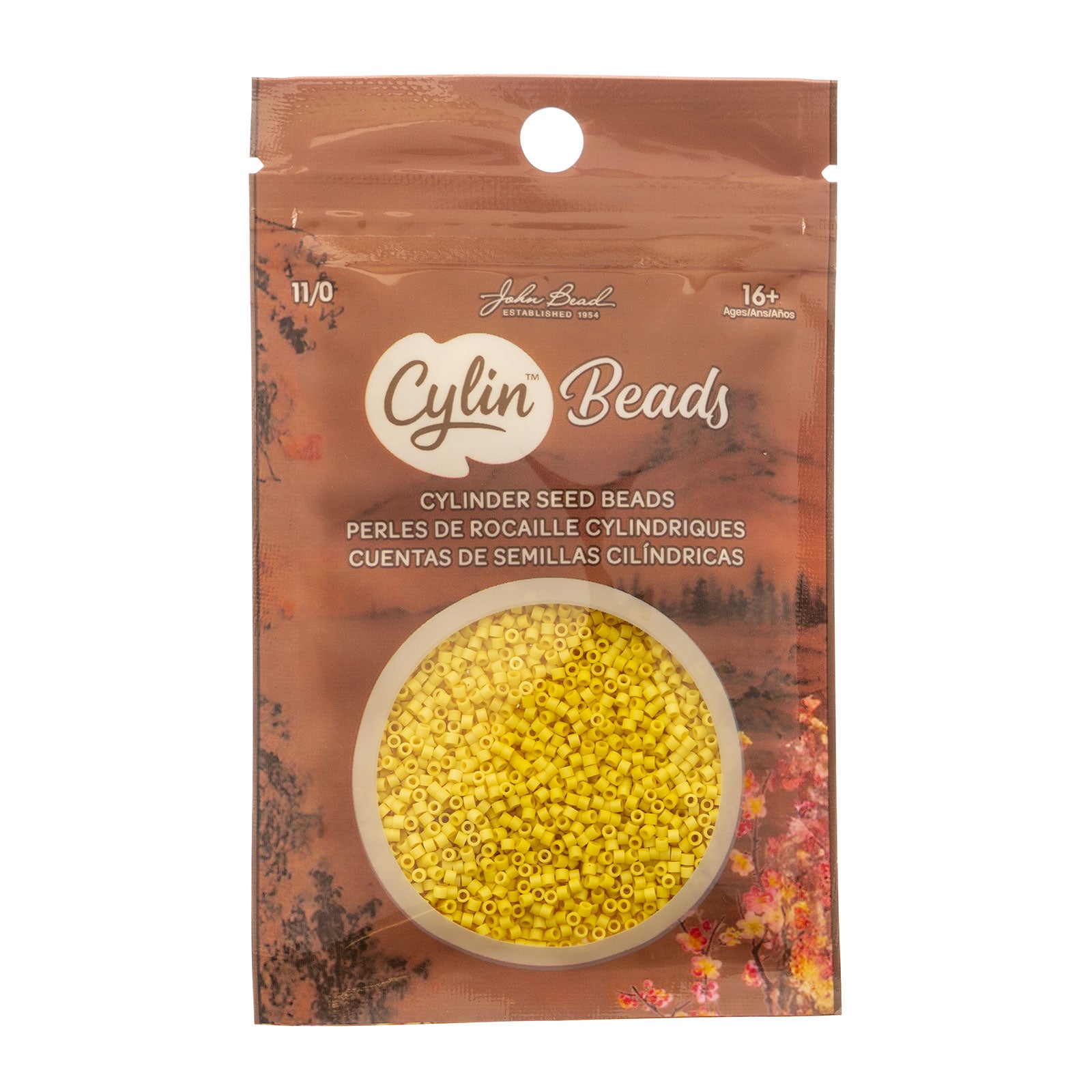 Cylin Bead 11/0 25g Bag Opaque Yellow Matte