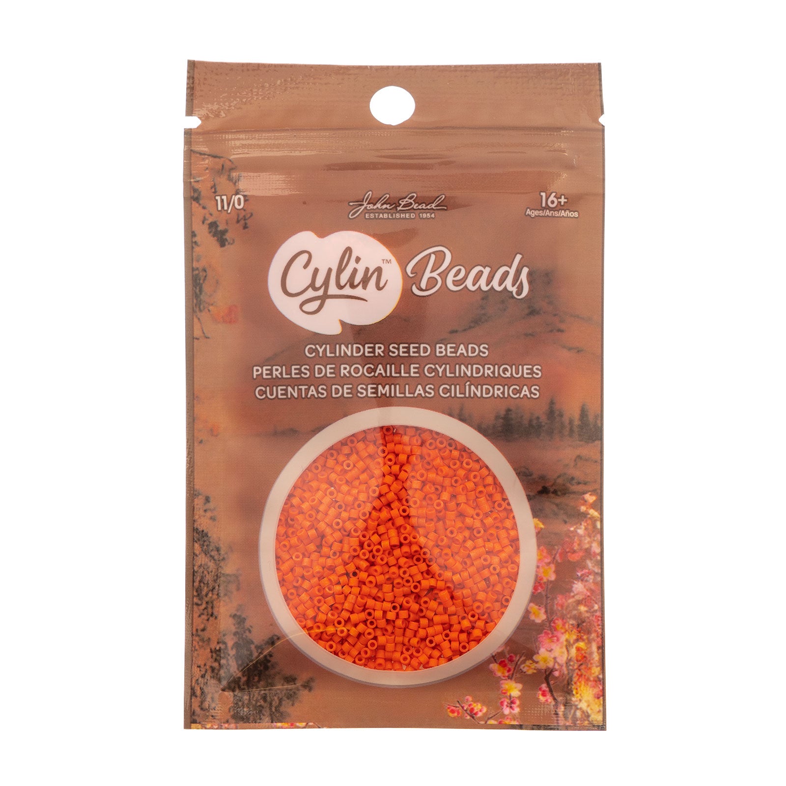 Cylin Bead 11/0 25g Bag Opaque Orange Matte