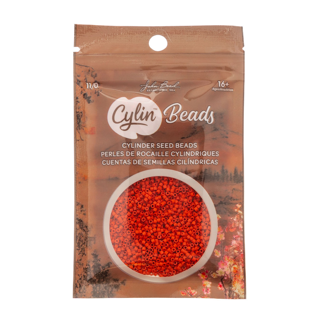 Cylin Bead 11/0 25g Bag Red Vermillion Matte