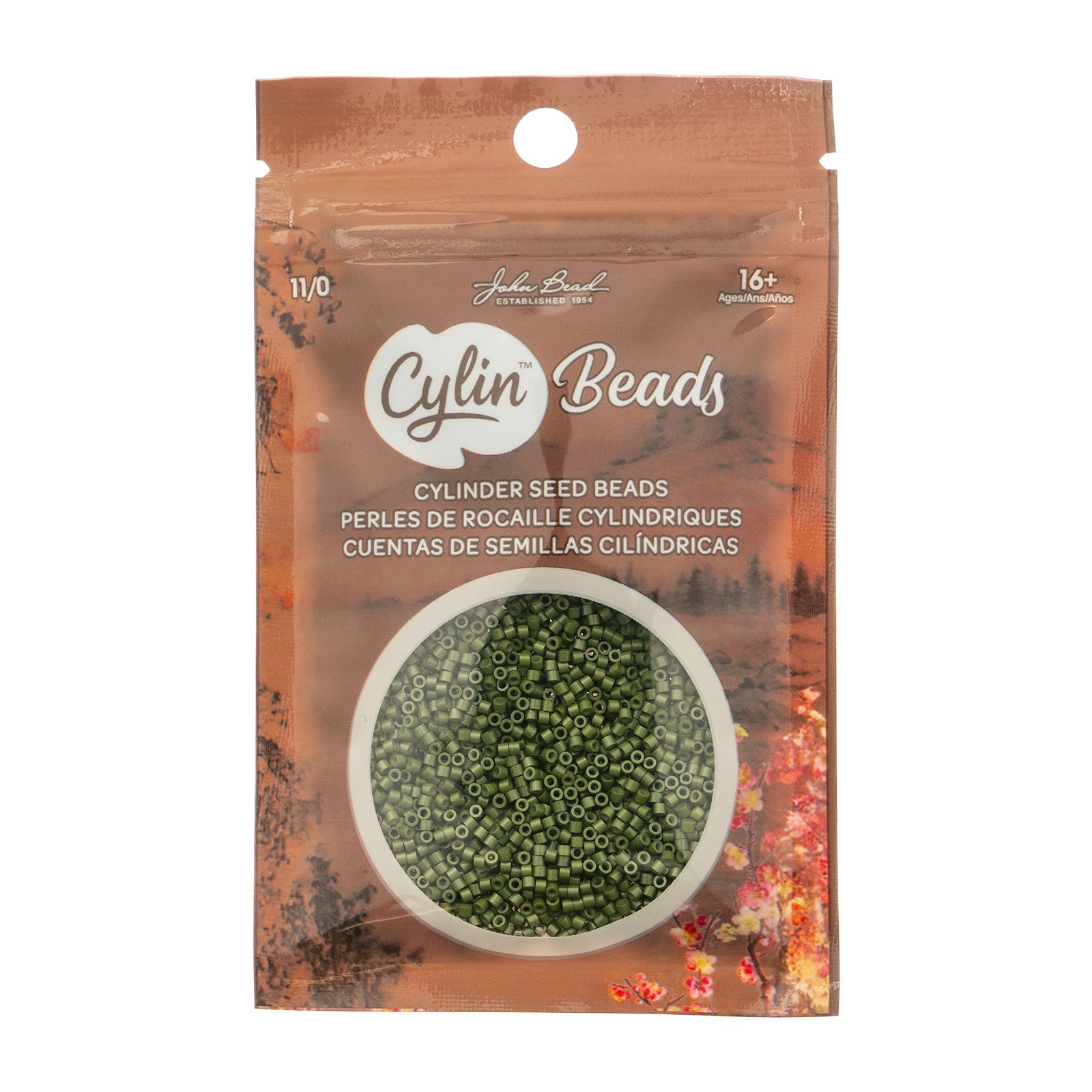 Cylin Bead 11/0 25g Bag Opaque Green Avocado