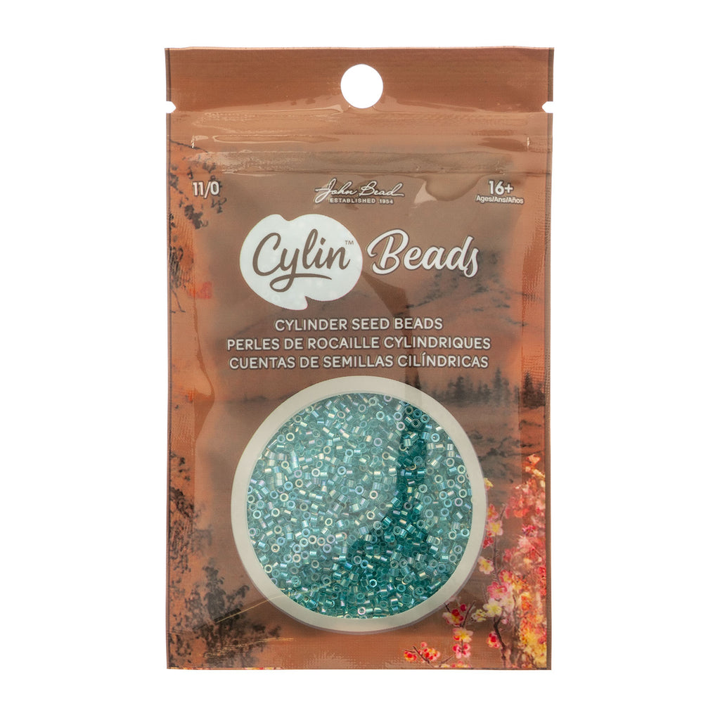 Cylin Bead 11/0 25g Bag Transparent Teal Caribbean AB