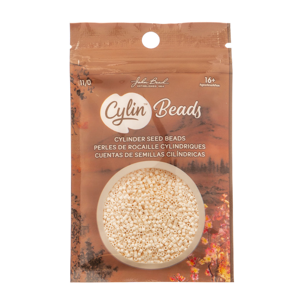 Cylin Bead 11/0 25g Bag Opaque White Bisque