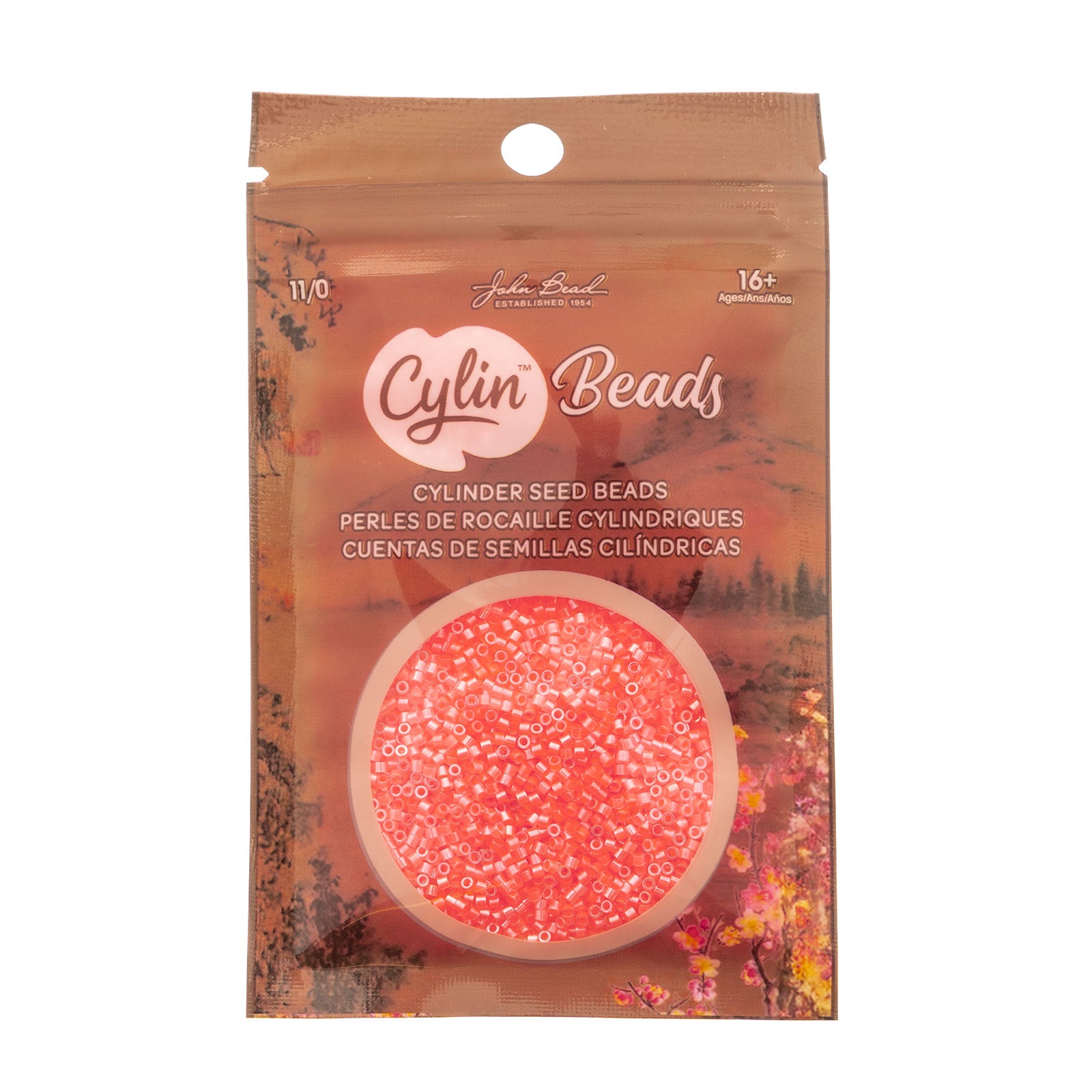 Cylin Bead 11/0 25g Bag Coral Neon Color
