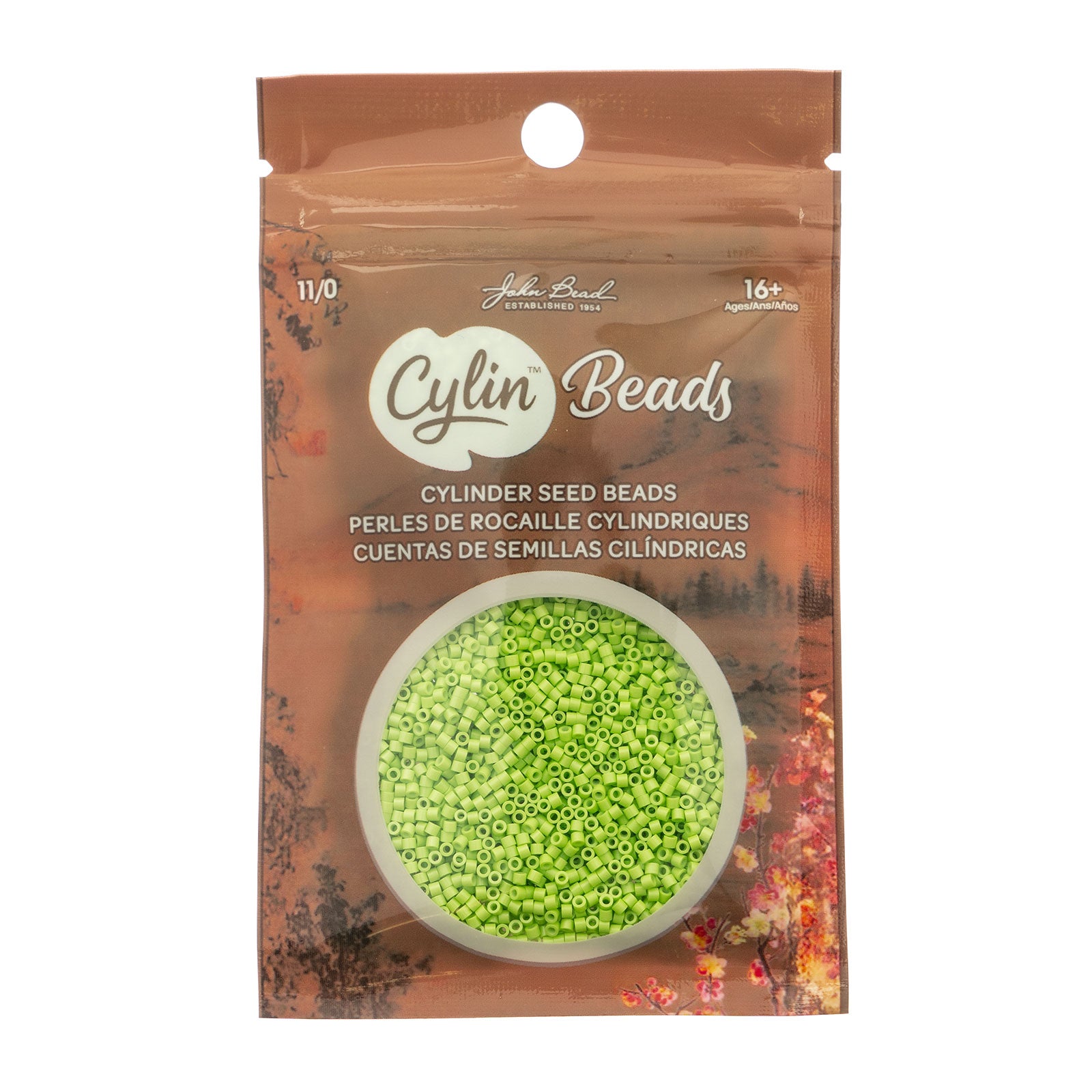 Cylin Bead 11/0 25g Bag Opaque Green Neon Color
