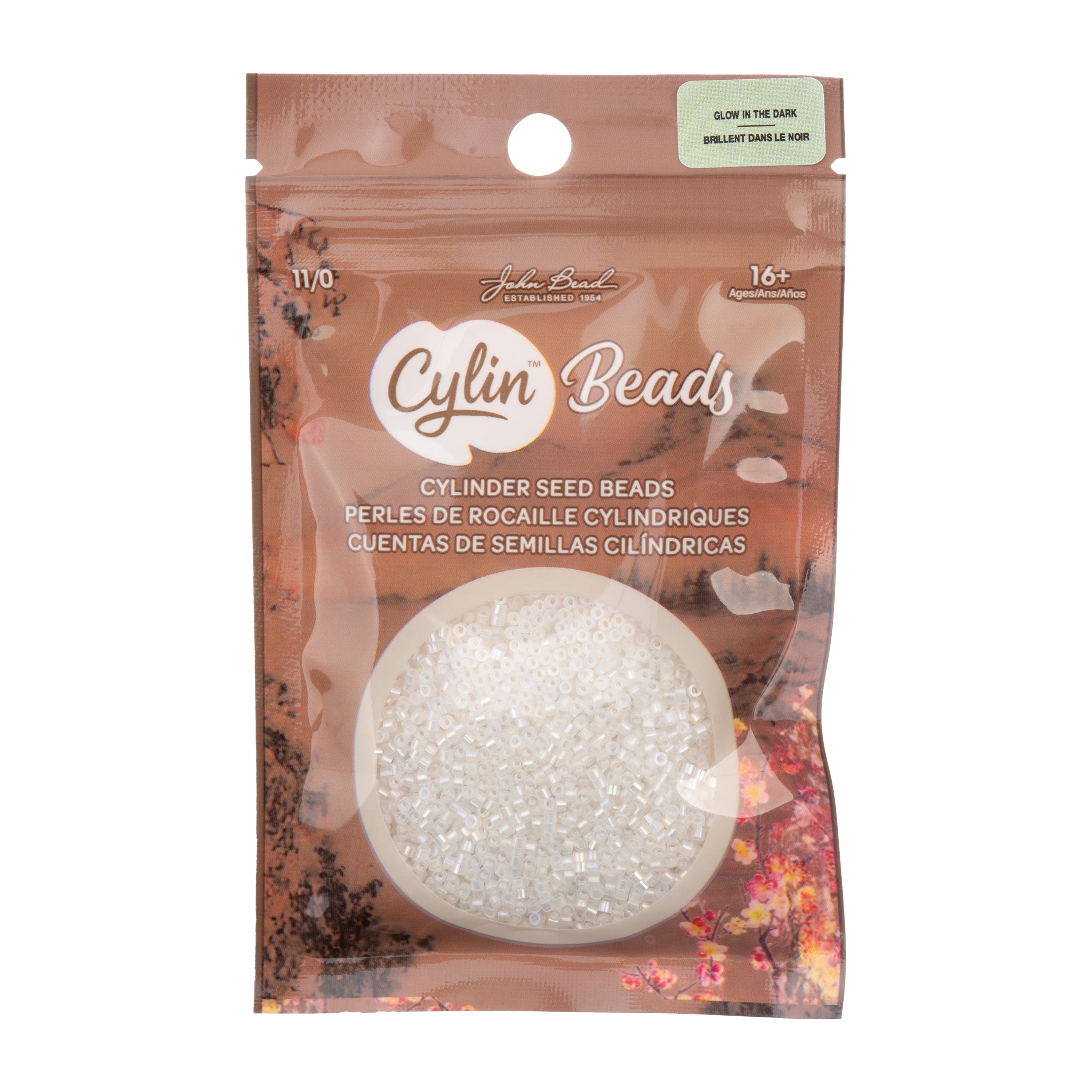 Cylin Bead 11/0 25g Bag Glow in Dark AB - White to Turquoise