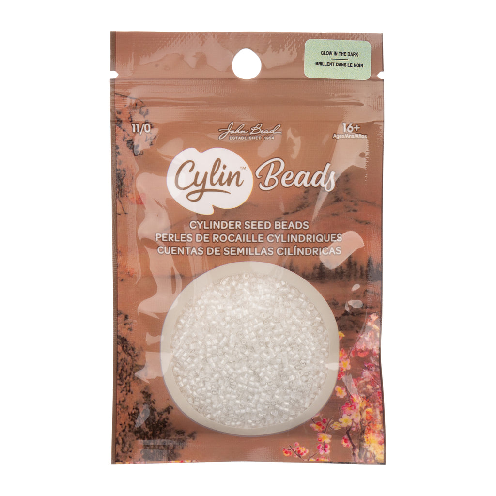 Cylin Bead 11/0 25g Bag Glow in Dark - White to Sky