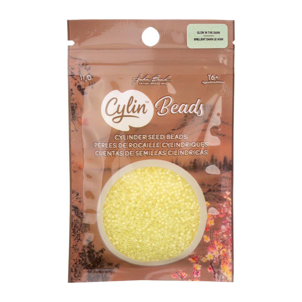 Cylin Bead 11/0 25g Bag Glow in Dark - Yellow